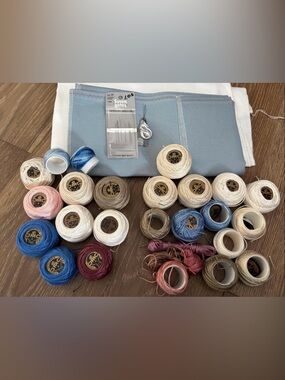 Hardanger Supplies Even Weave Fabric Pearl Cotton DMC lot Coton Perle